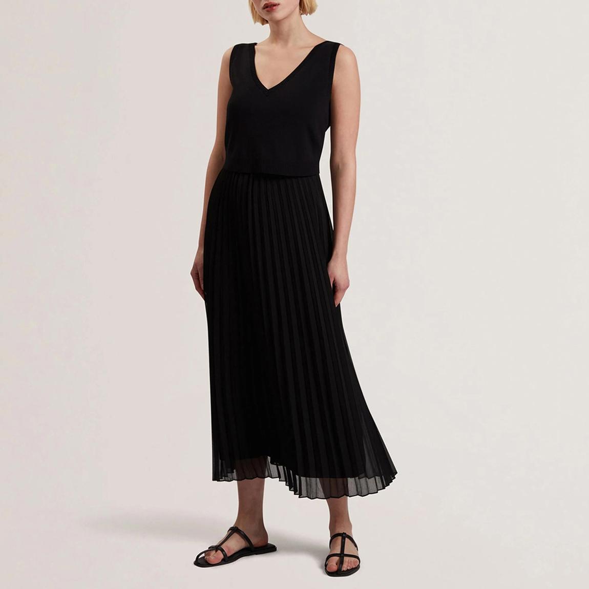 Black Larnahh 2-In-1 Pleated Cami Dress main product photo