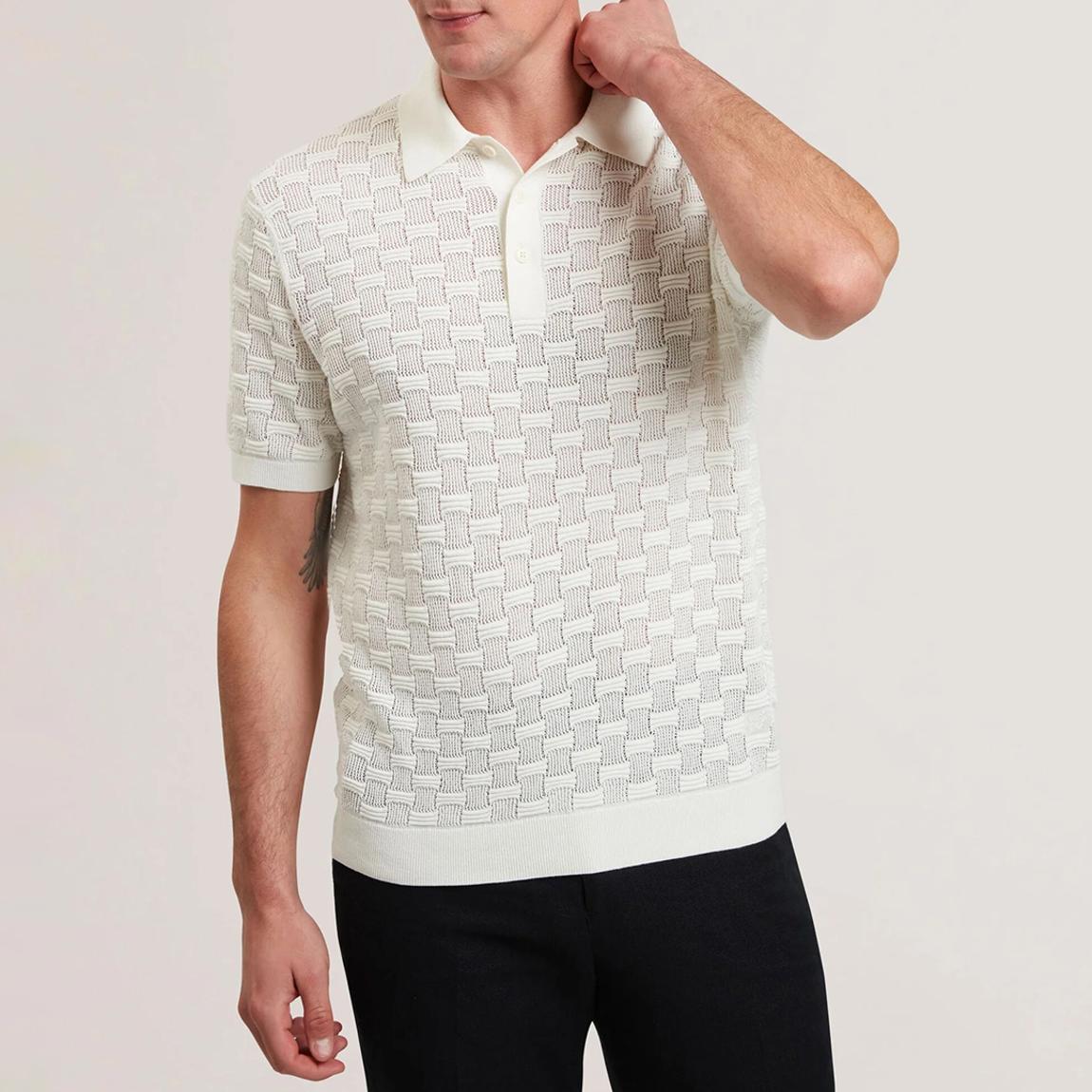 White Waterby Silk Cotton Polo Top main product photo