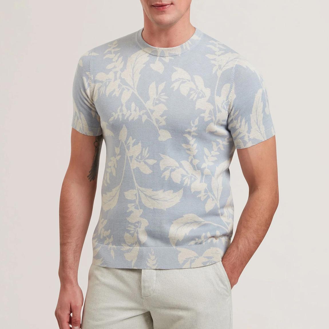 Blue Dennio Printed Floral T-Shirt main product photo