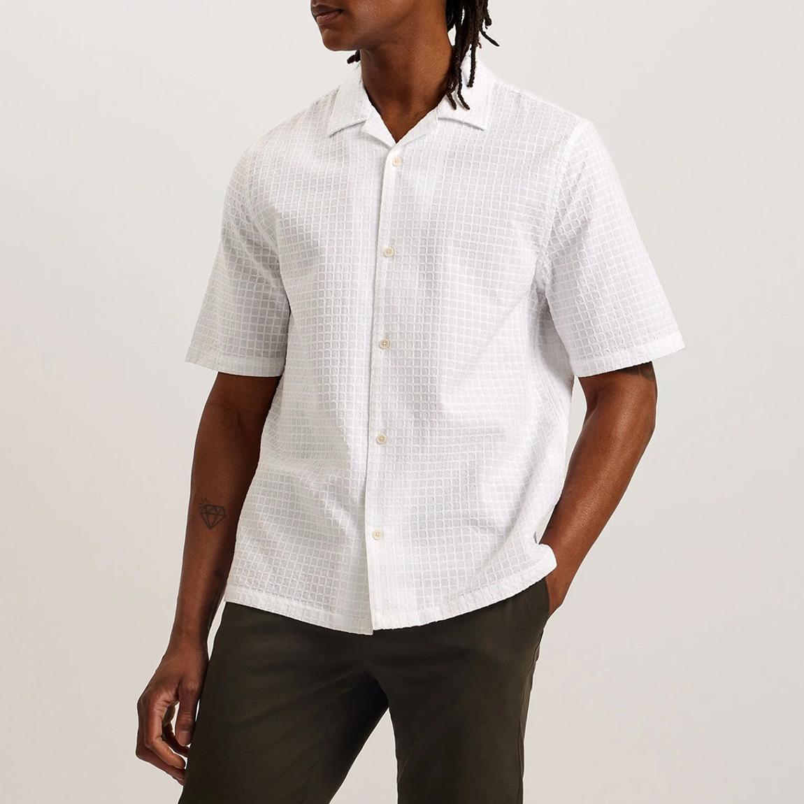 White Oise Textured Geo Shirt main product photo