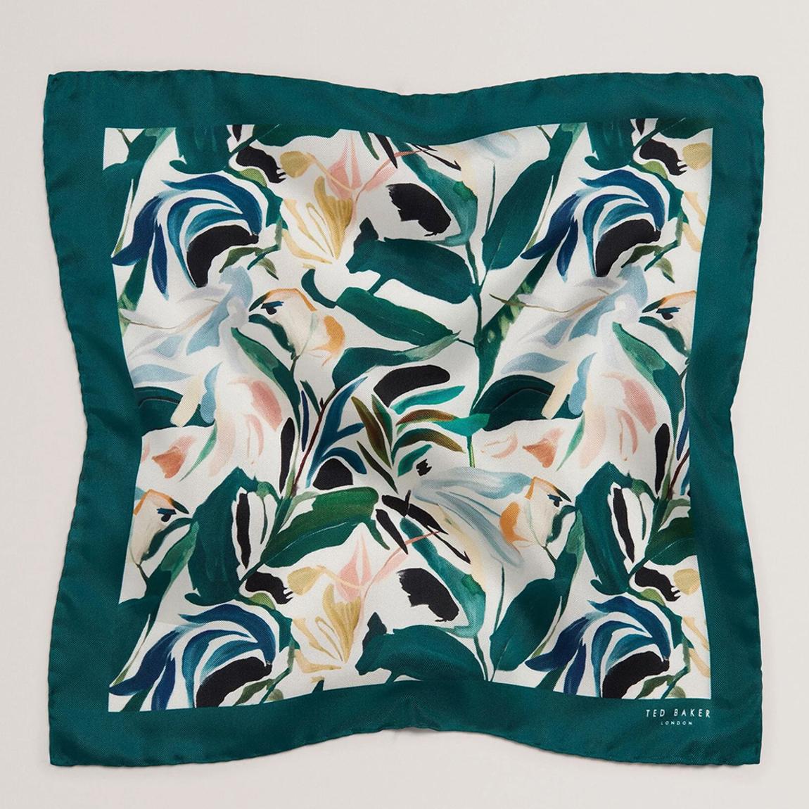 Green Boytonp-Botanical Floral Silk Pocket Square main product photo
