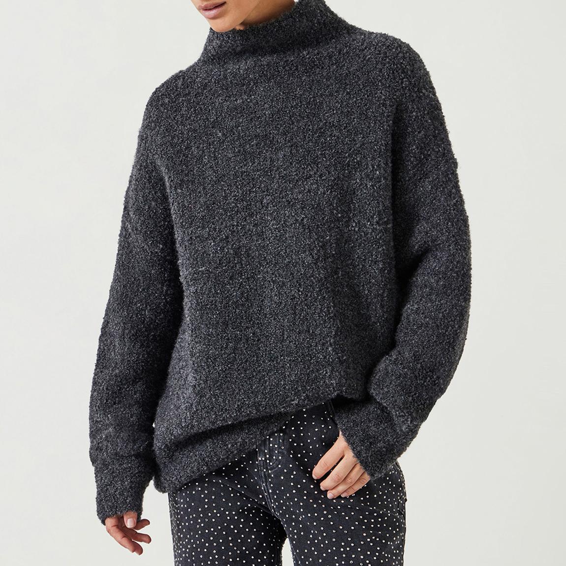 Charcoal Marl Bailey Boucle Funnel Jumper main product photo