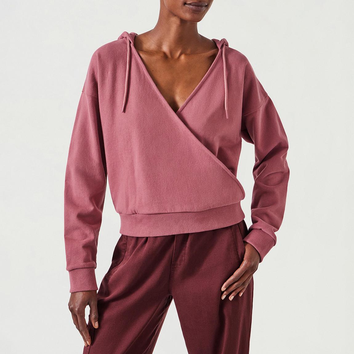 Dusty Rose Daisy Wrap Hoodie main product photo