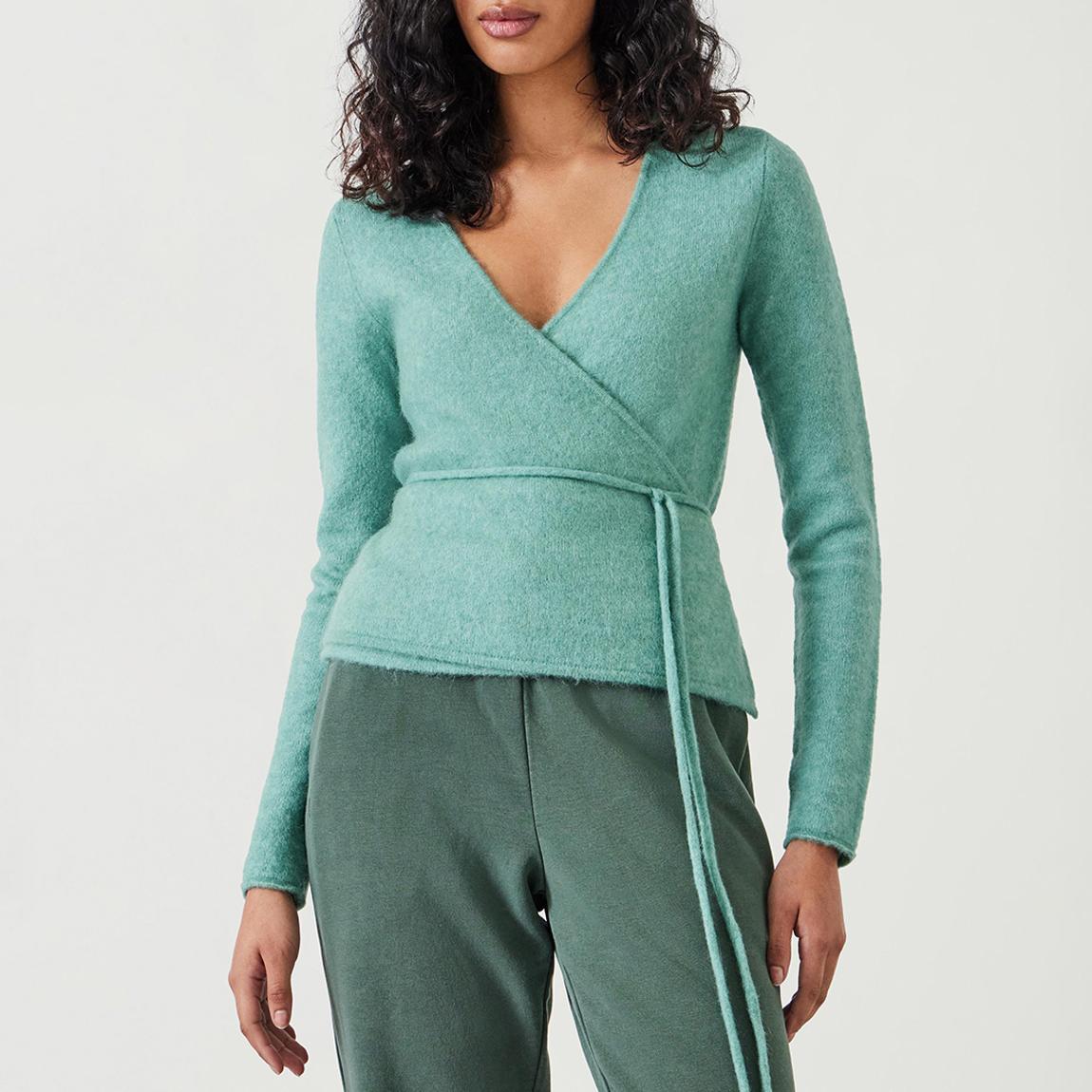 Aqua Blake Slim Wrap Wool Blend Cardigan main product photo