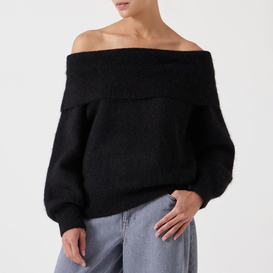 Black Molly Off Shoulder Alpaca Blend Jumper main product photo