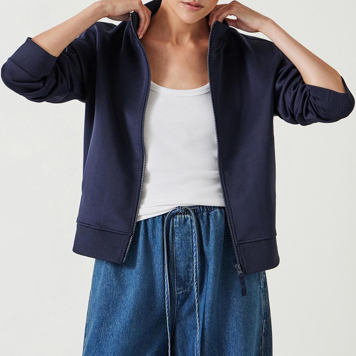 Navy Zanna Zip Through Sweatshirt main product photo