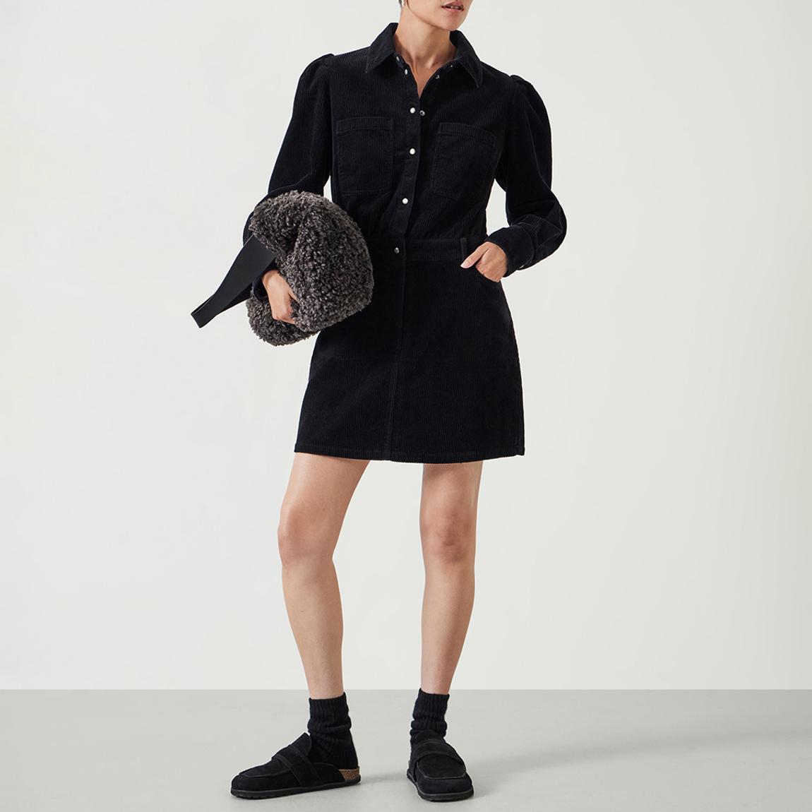 Black Mariella Cord Mini Dress main product photo
