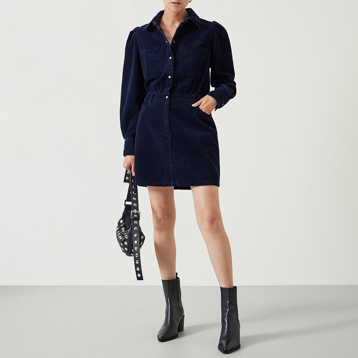 Navy Mariella Cord Mini Dress main product photo