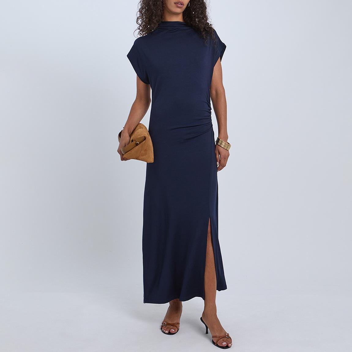 Navy Vera Viscose Jersey Dress main product photo