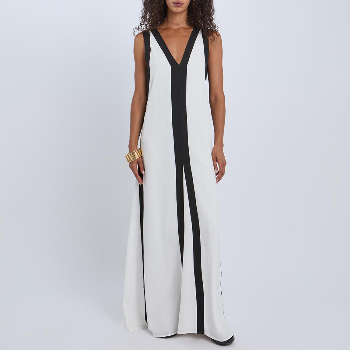Black/ White Rae Colourblock Midi Dress main product photo