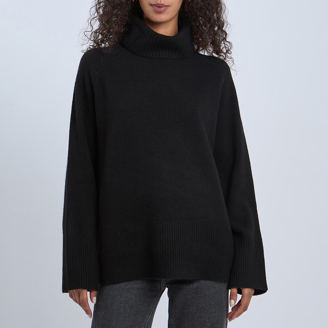 Black Edina Roll Neck Jumper main product photo