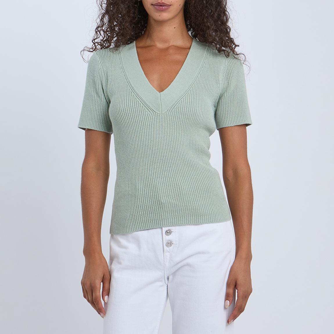 Sage Green Rosie Ribbed Top main product photo