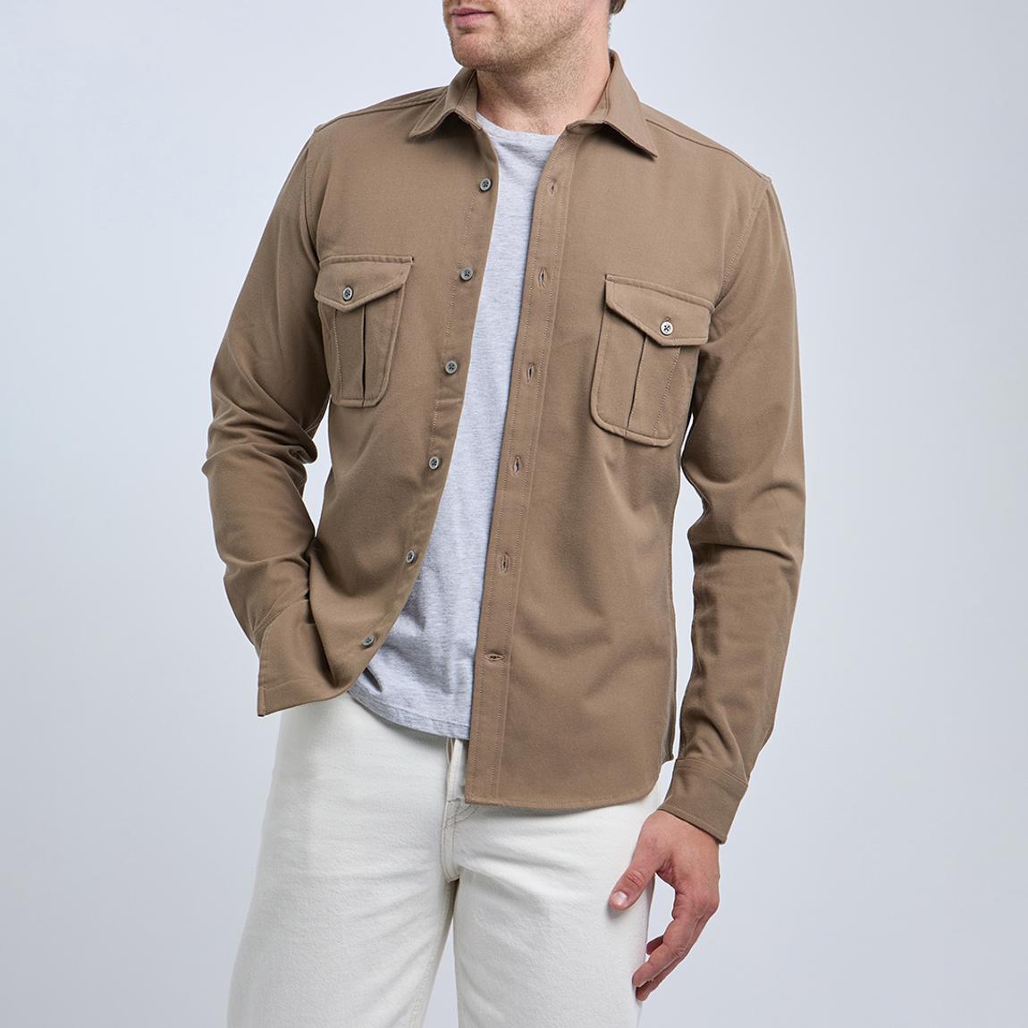 Brown Charlie Button Through Overshirt main product photo