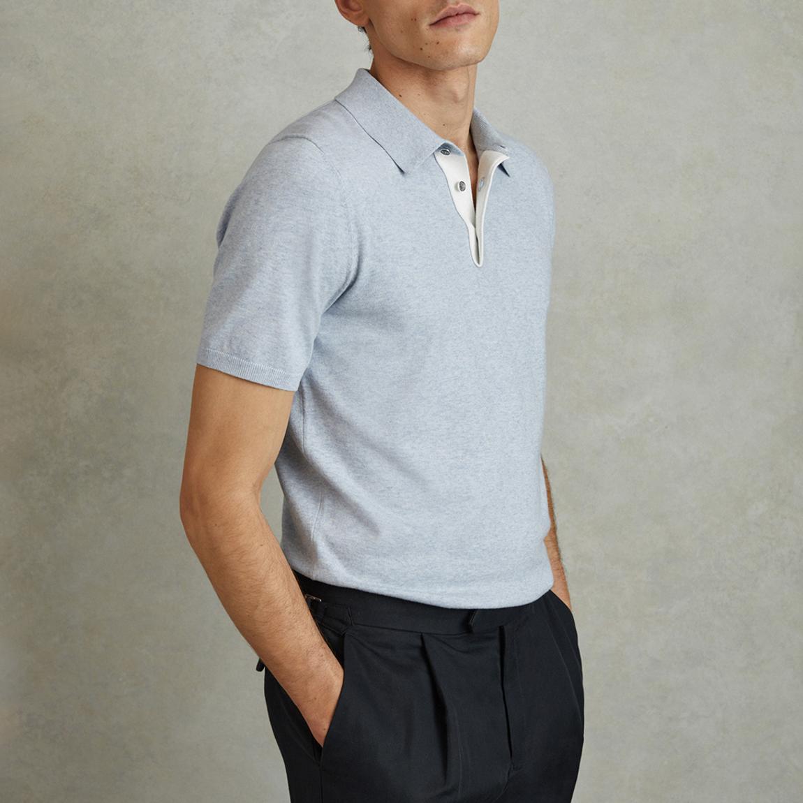 Light Blue Finch Cotton Blend Polo Shirt main product photo