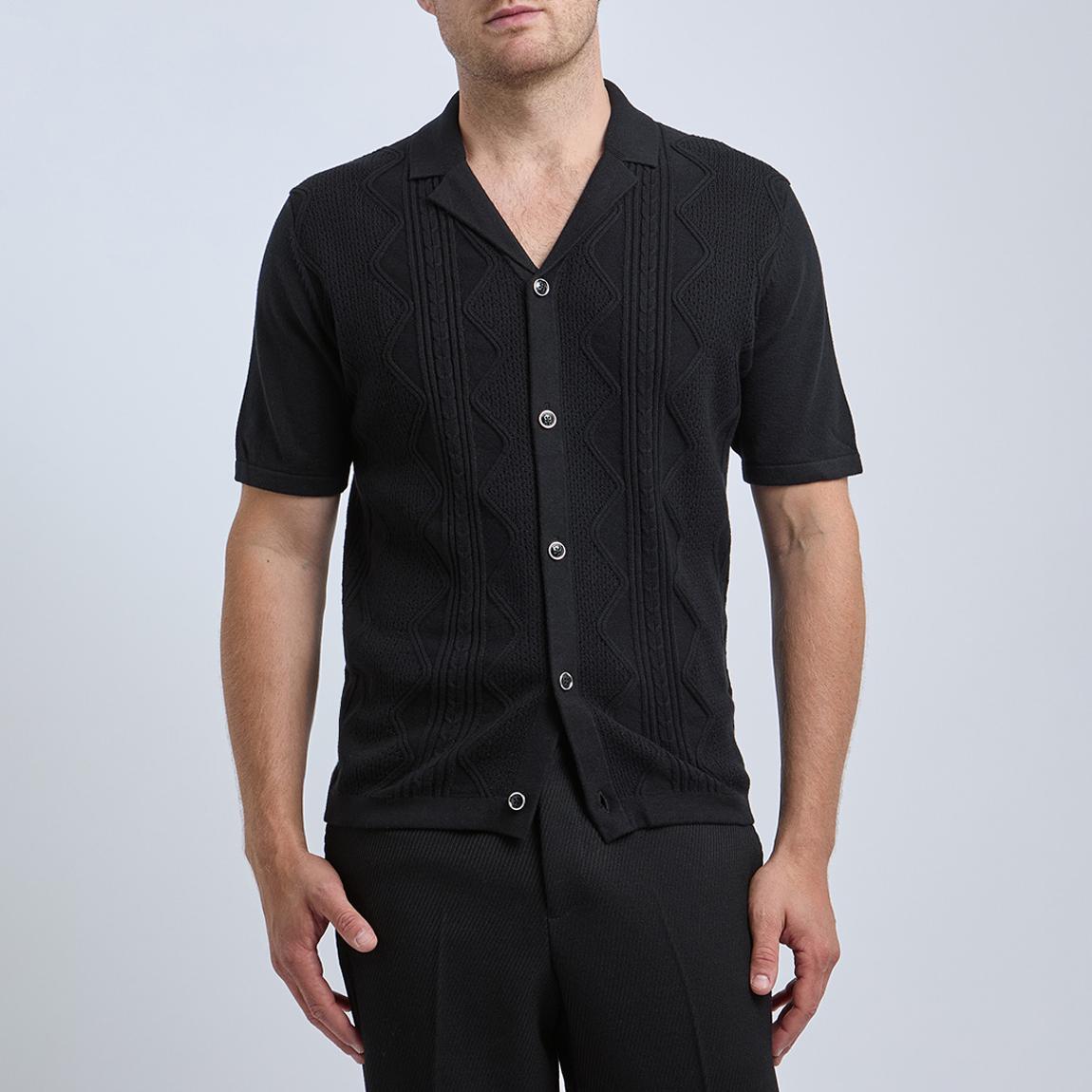 Black Fortune Cable Knit Shirt main product photo