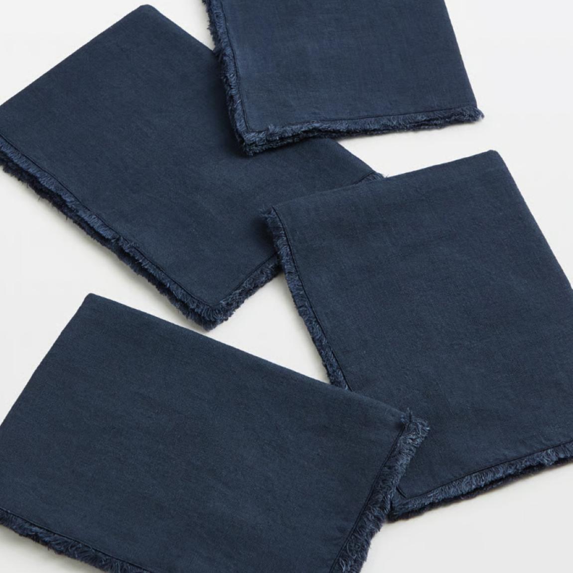 Set of 4 Whitney Linen Placemat, Navy main product photo