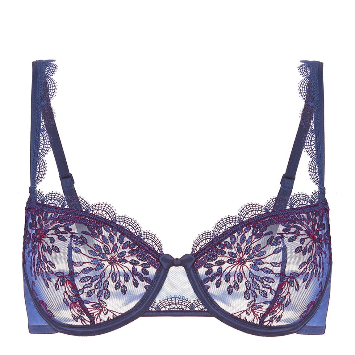 Navy Singuliere Lace Half Cup Bra main product photo