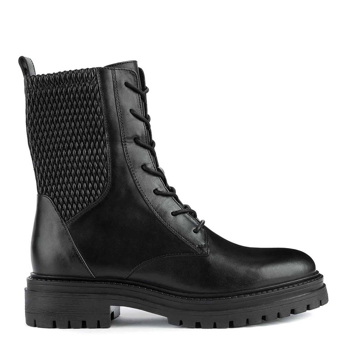 Black Leather D Iridea Ankle Boot main product photo