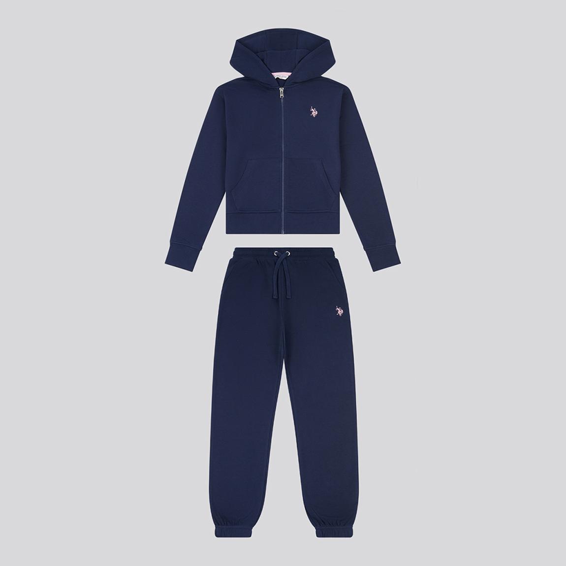 Girl's Navy Zip Hood & Relaxed Jogger Set main product photo