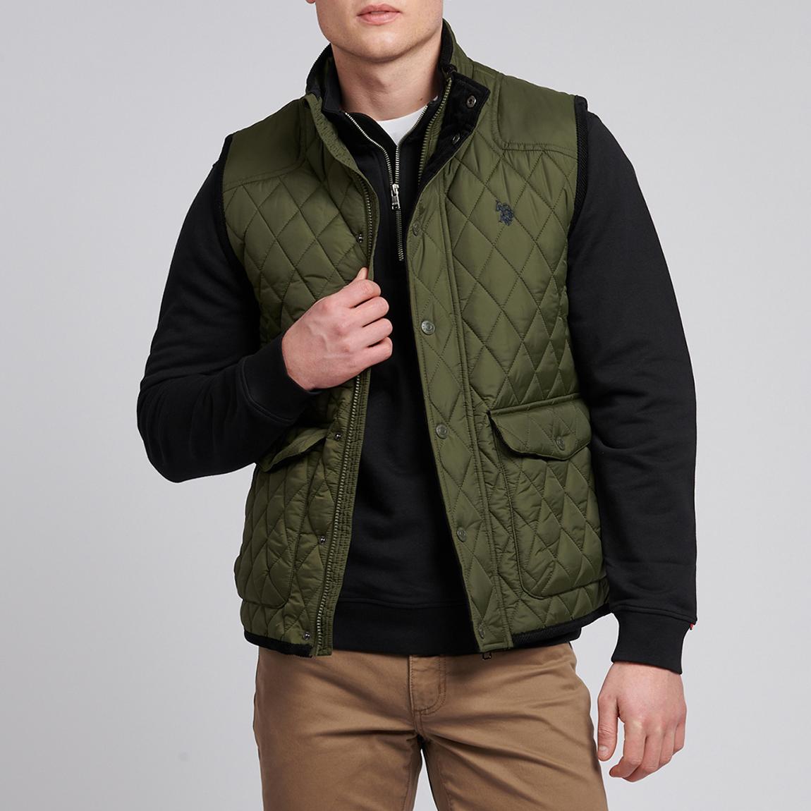 Khaki Quilted Hacking Gilet main product photo