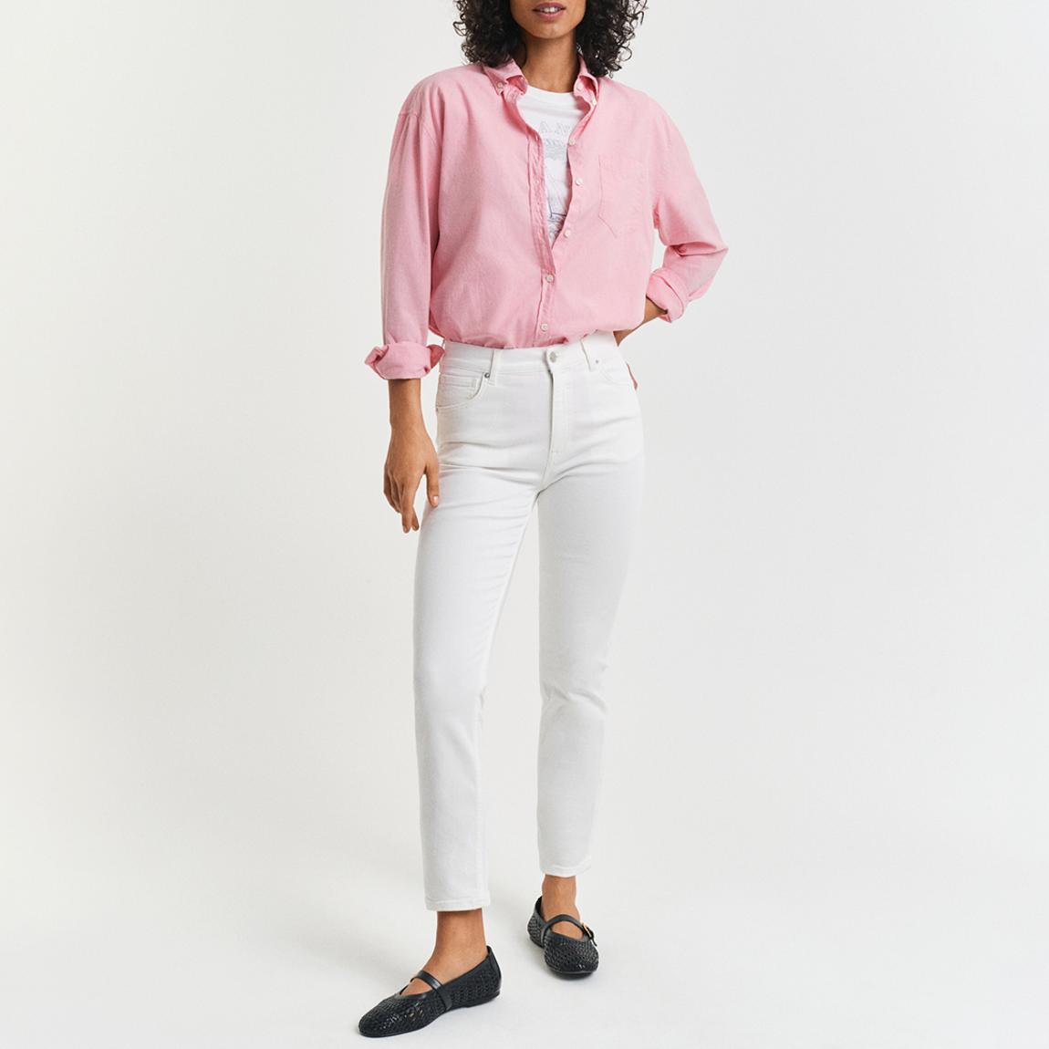 White Slim Cropped White Jeans main product photo