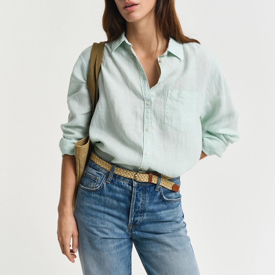 Light Green Relaxed Linen Shirt main product photo