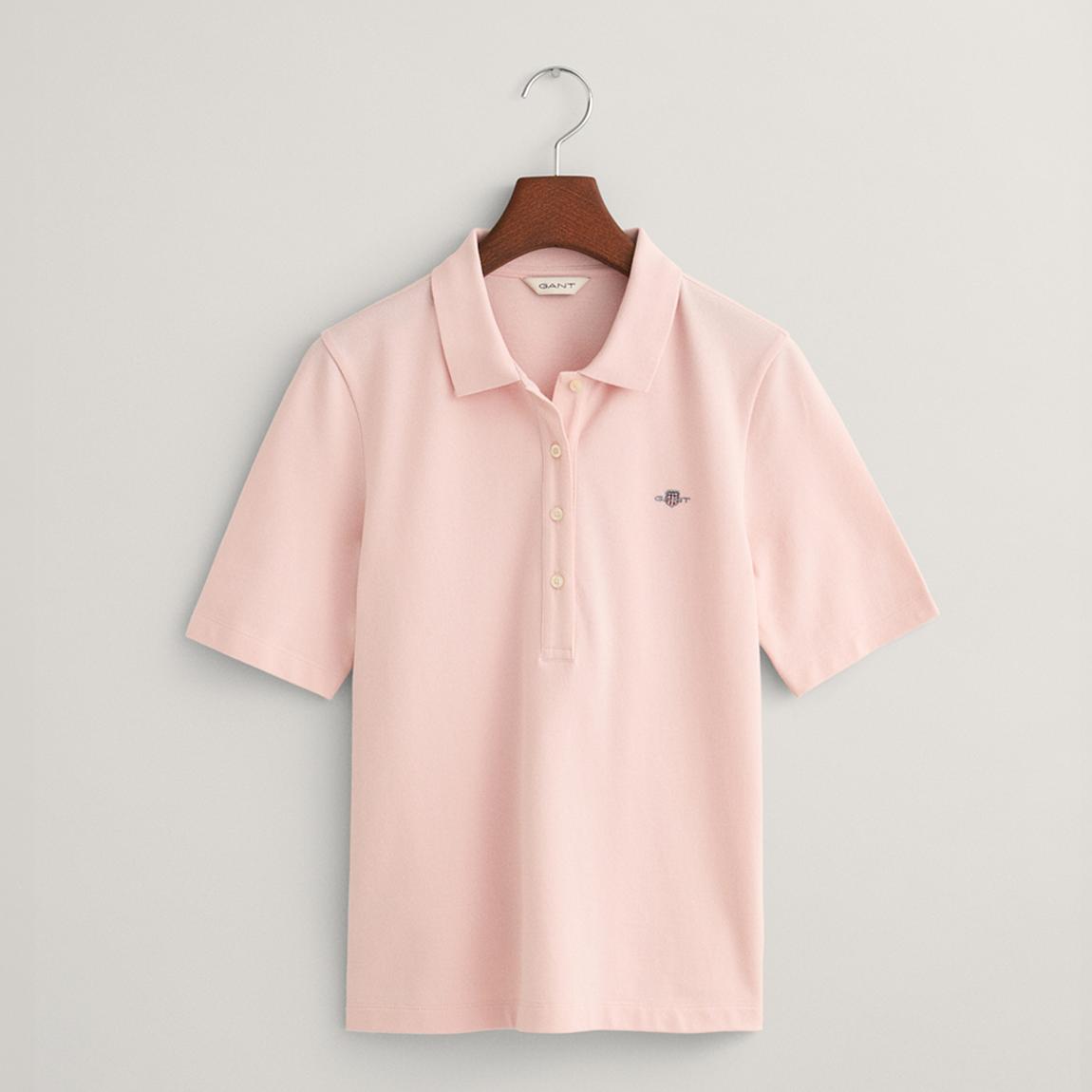 Light Pink Slim Shield Pique Polo Shirt main product photo