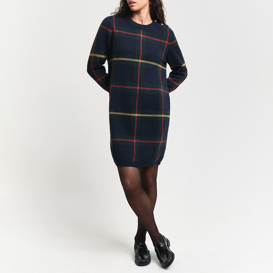 Multi Checked Crew Mini Dress main product photo
