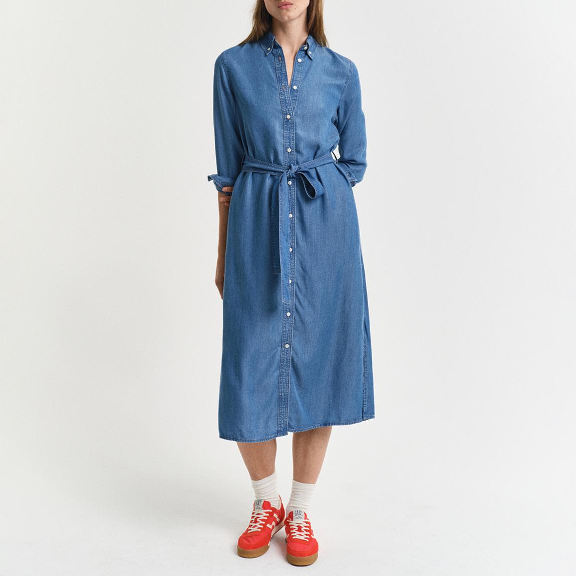 Mid Blue Chambray Shirt Dress main product photo