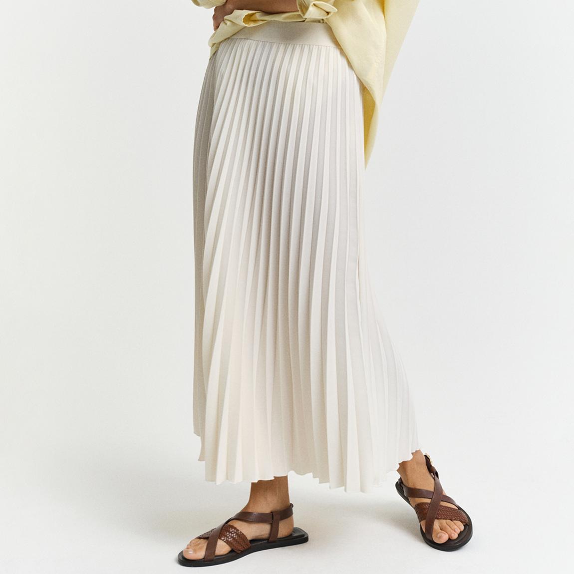 Ivory Midi Pleated Skirt main product photo
