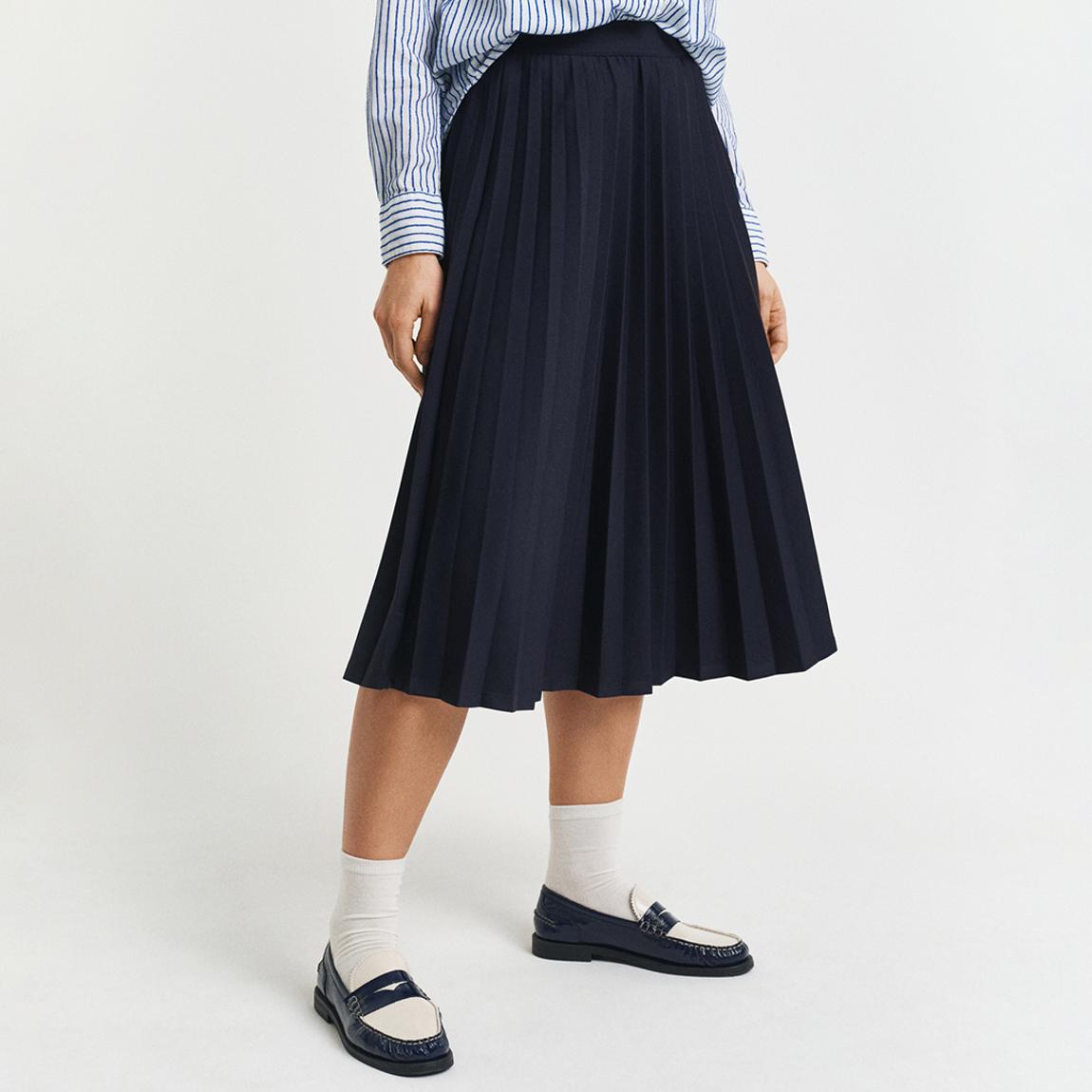 Navy Jersey Pleated Skirt main product photo