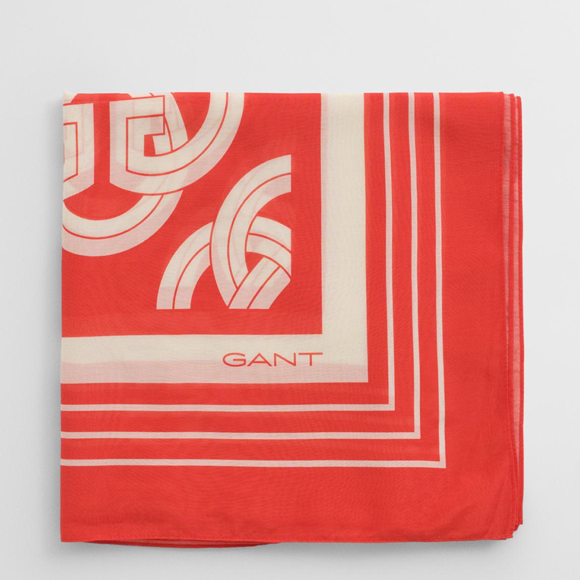 Red G Pattern Cotton Silk Blend Sarong main product photo