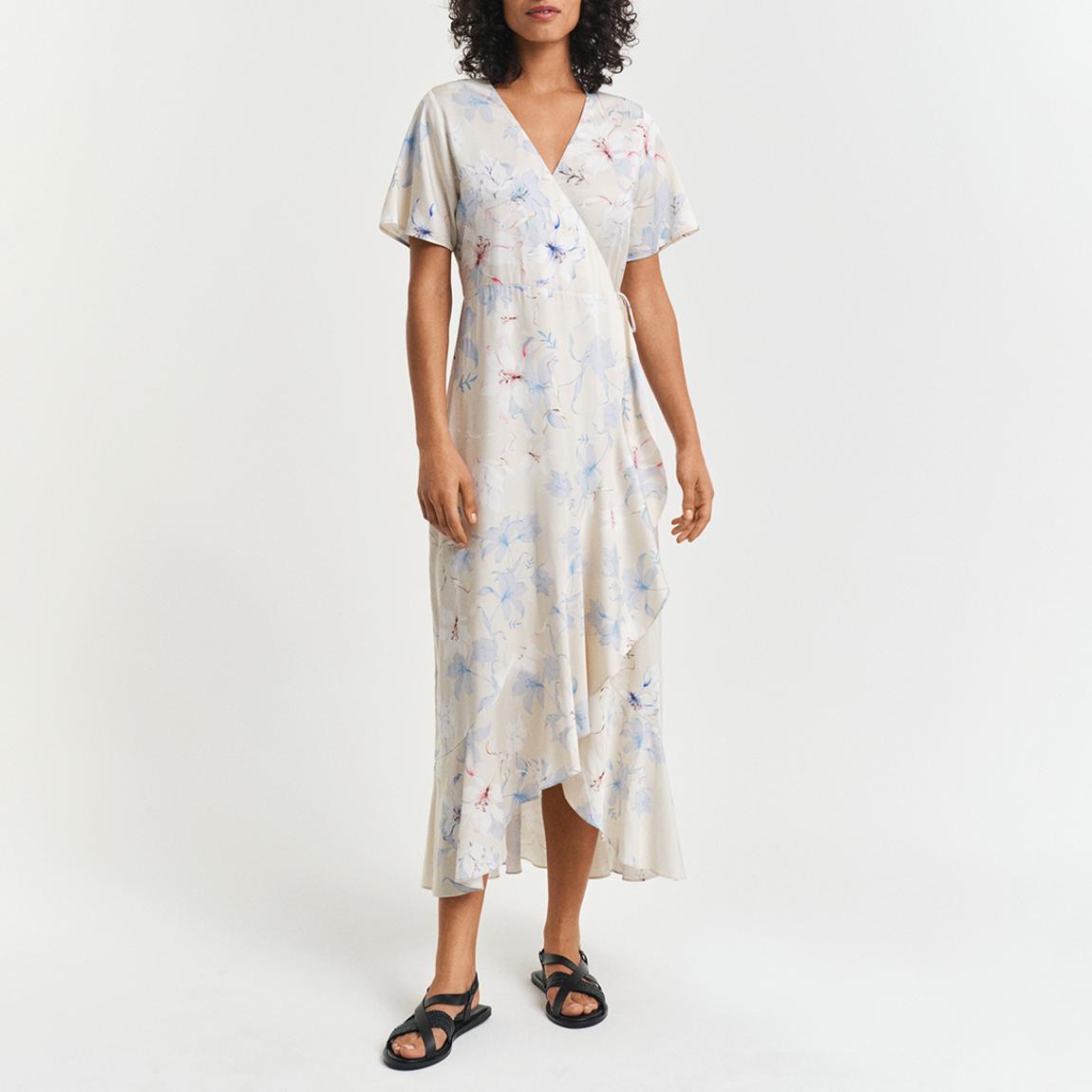 Stone Floral Print Wrap Dress main product photo