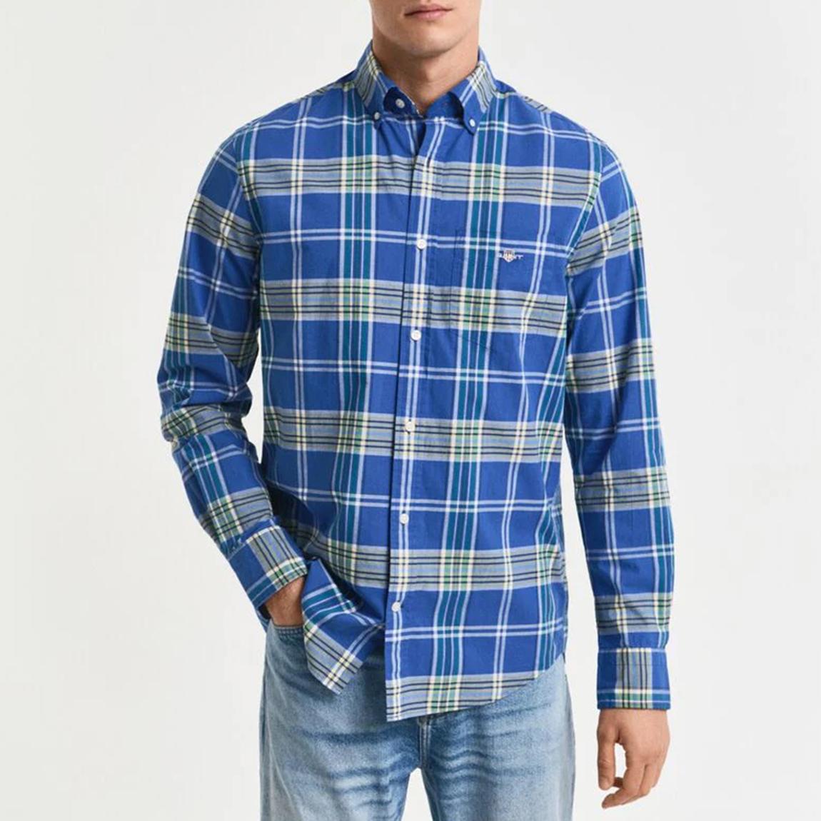Blue Check Regular Classic Cotton Poplin Shirt main product photo