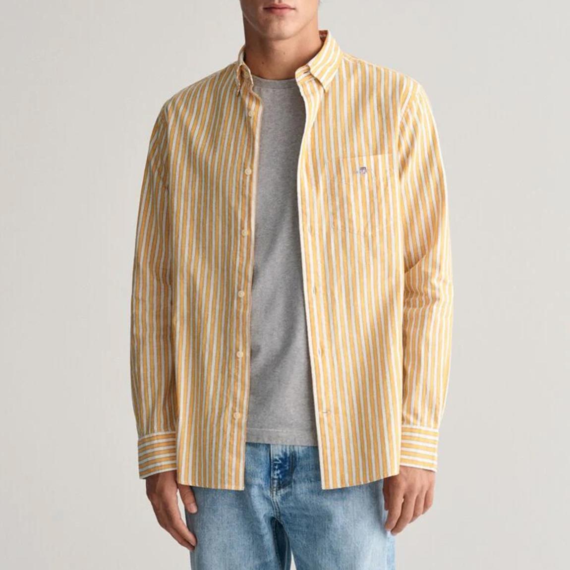 Yellow Stripe Cotton Linen Shirt main product photo