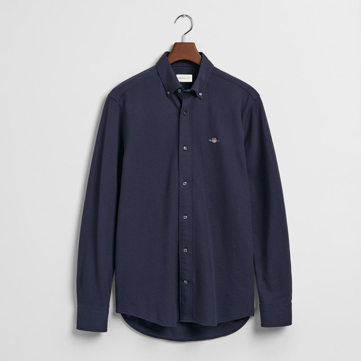 Navy Regular Jersey Pique Cotton Shirt main product photo