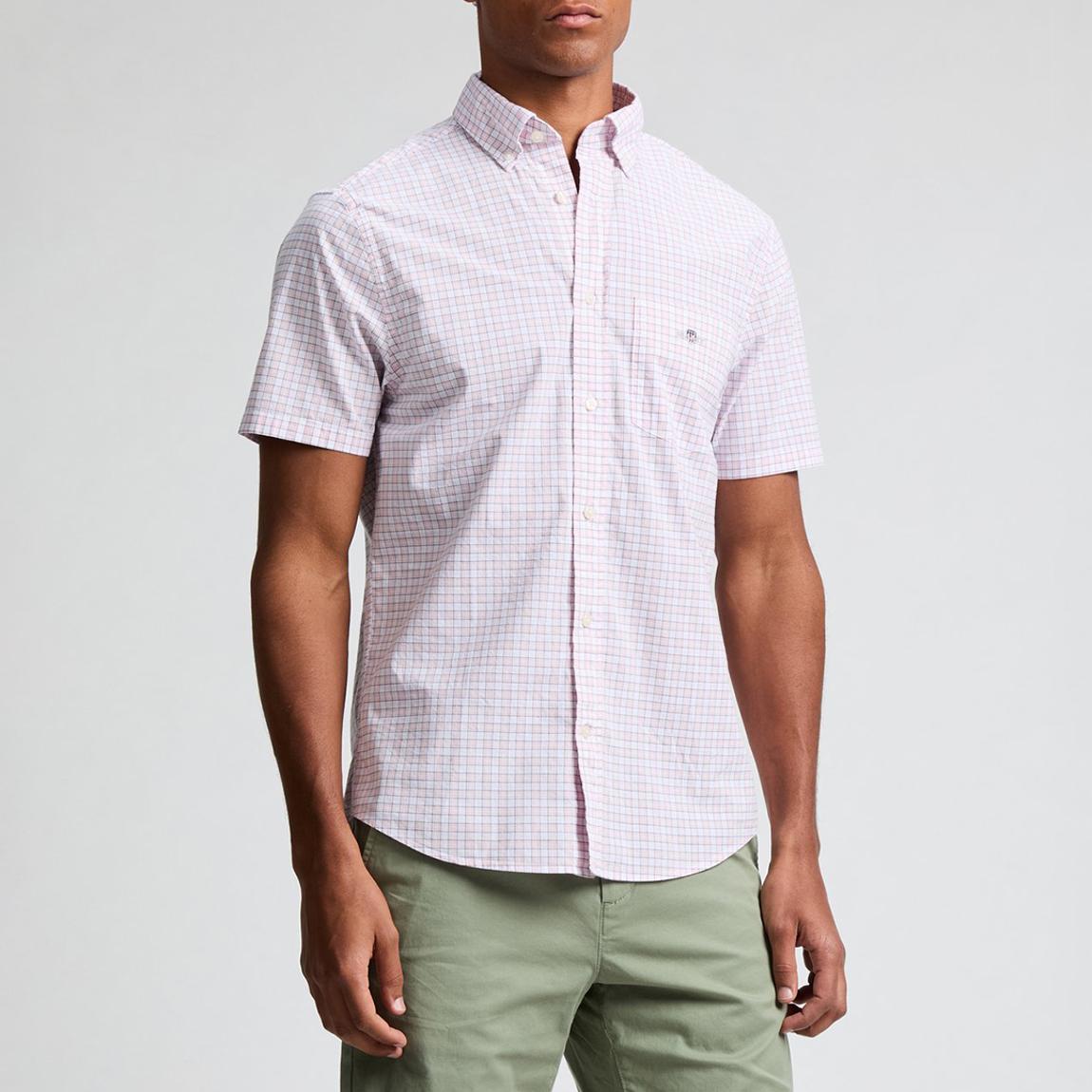 Pink/White Classic Cotton Poplin Check Shirt main product photo