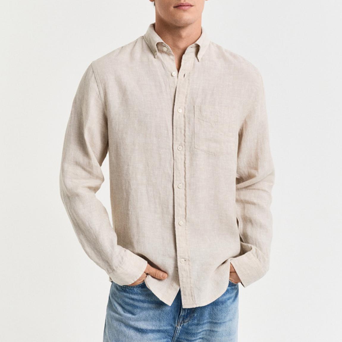 Sand Regular Linen Shirt main product photo
