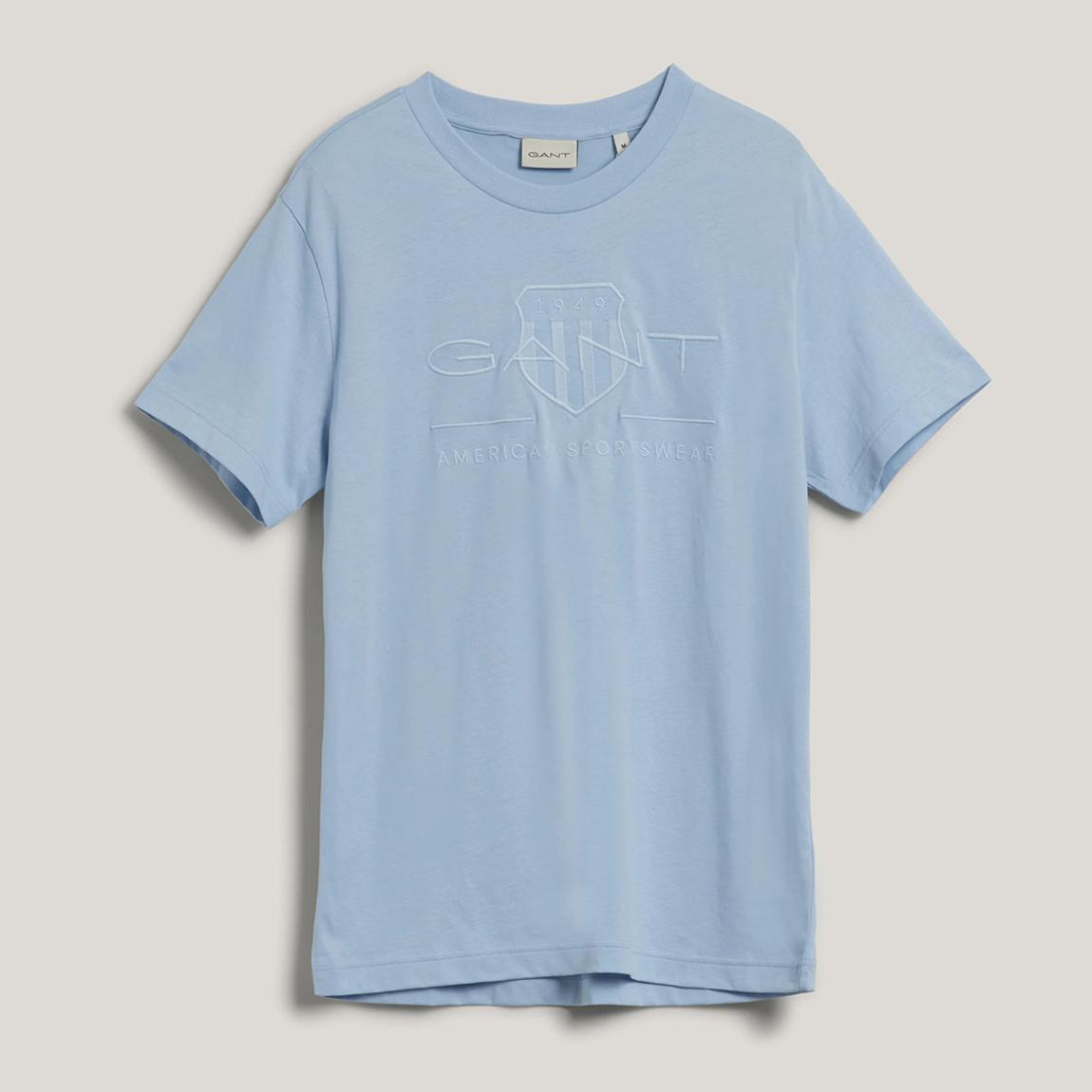 Light Blue Tonal Shield Cotton T-Shirt main product photo