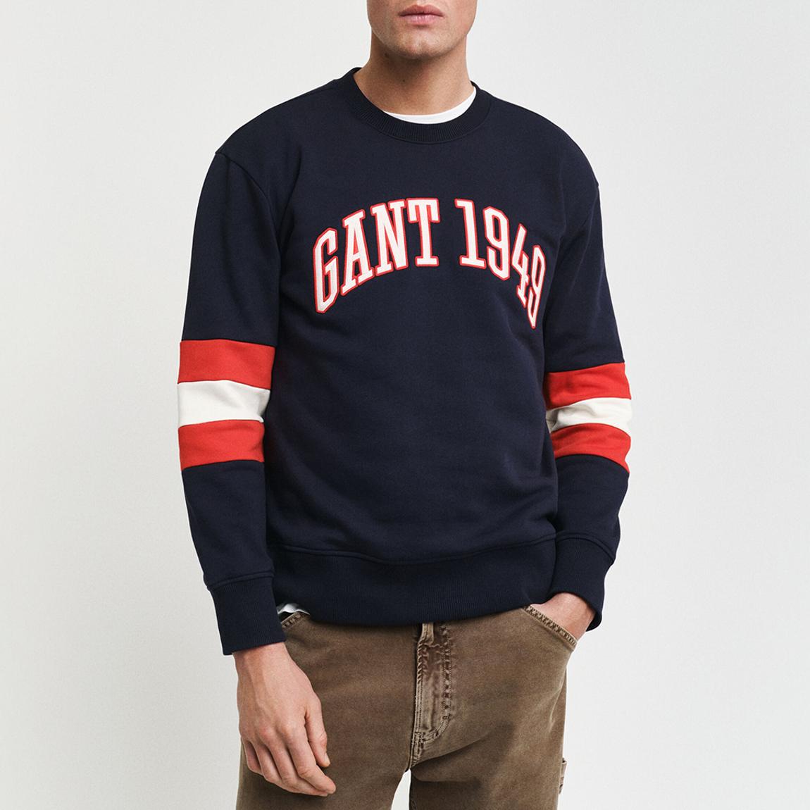 Navy Colour block Cotton Sweatshirt main product photo