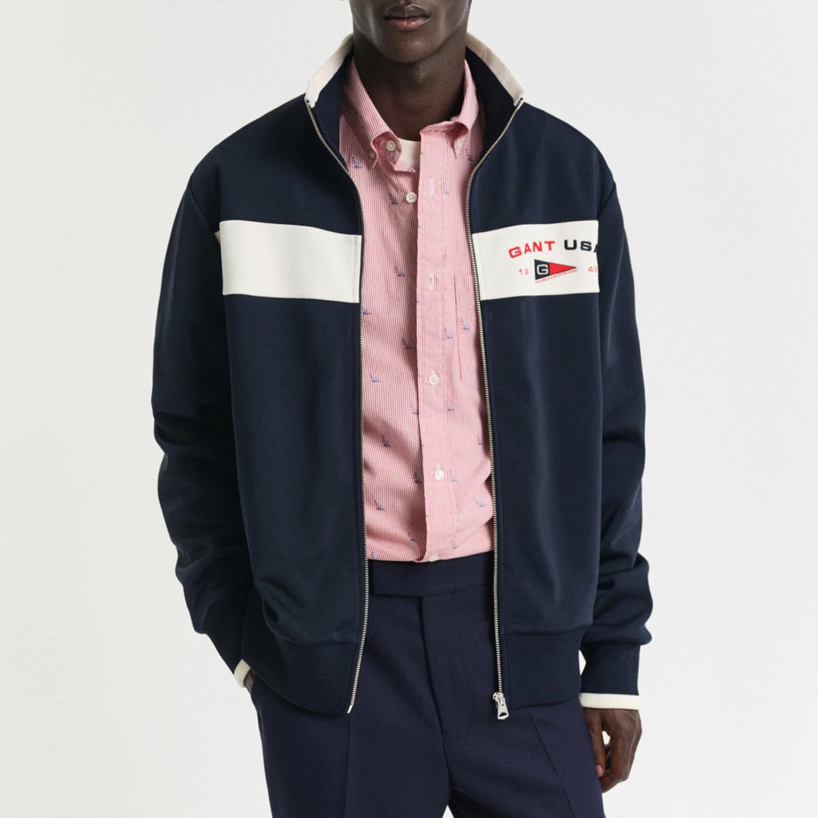 Navy Colour block Track Jacket main product photo