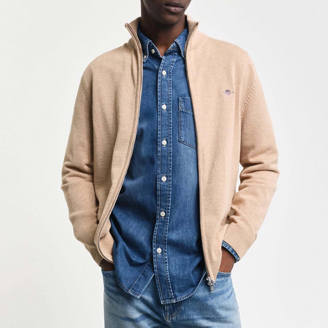 Camel Casual Cotton Zip Cardigan main product photo