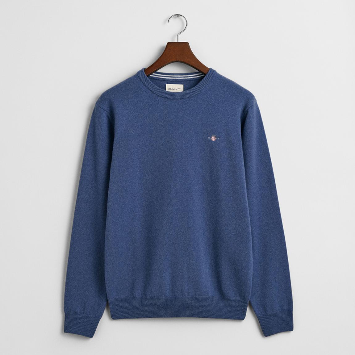 Dark Blue Lambswool Fine Knit Jumper main product photo