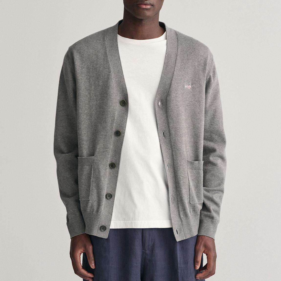 Grey Classic Cotton Cardigan main product photo