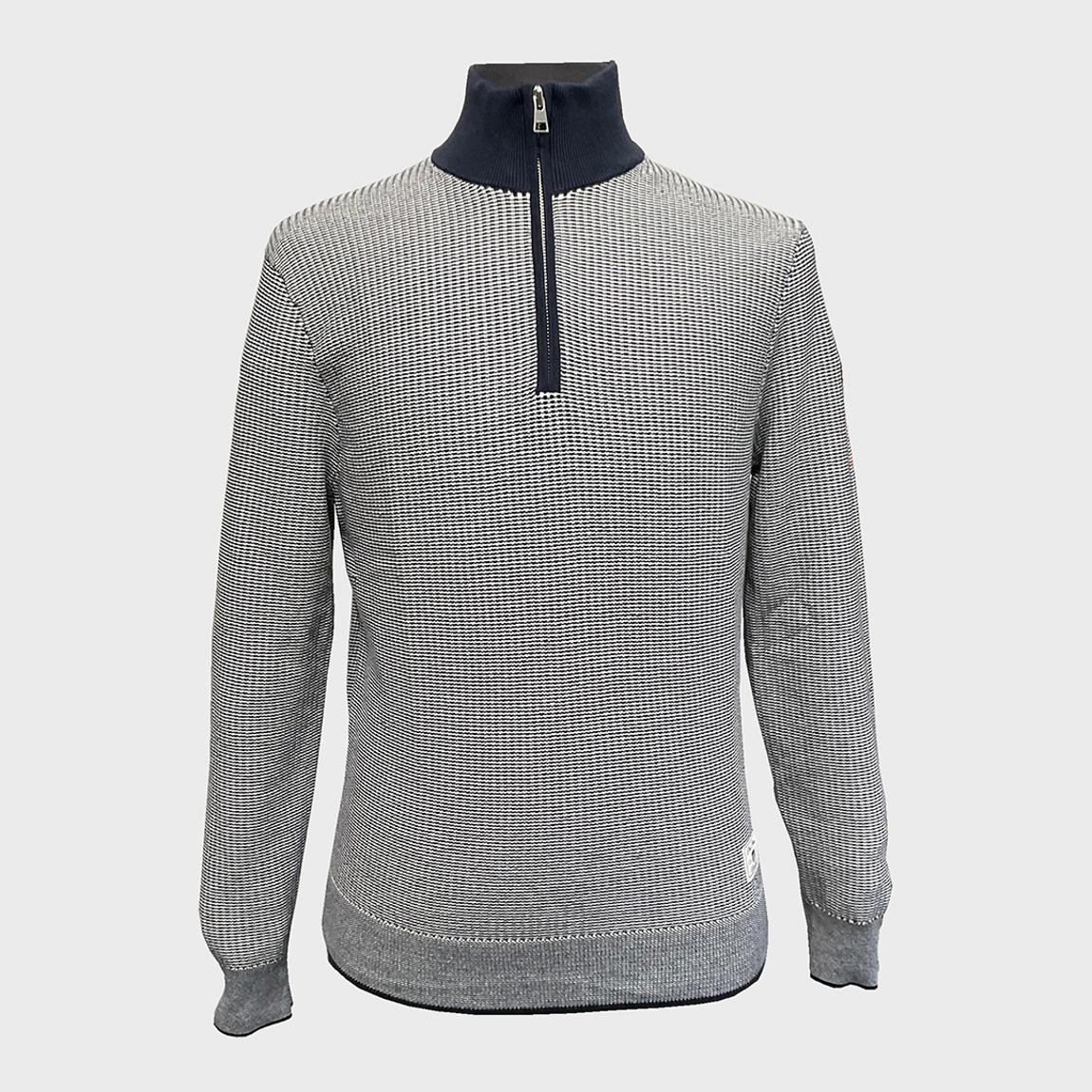 Navy/White Two-Toned Textured 1/2 Zip Jumper main product photo