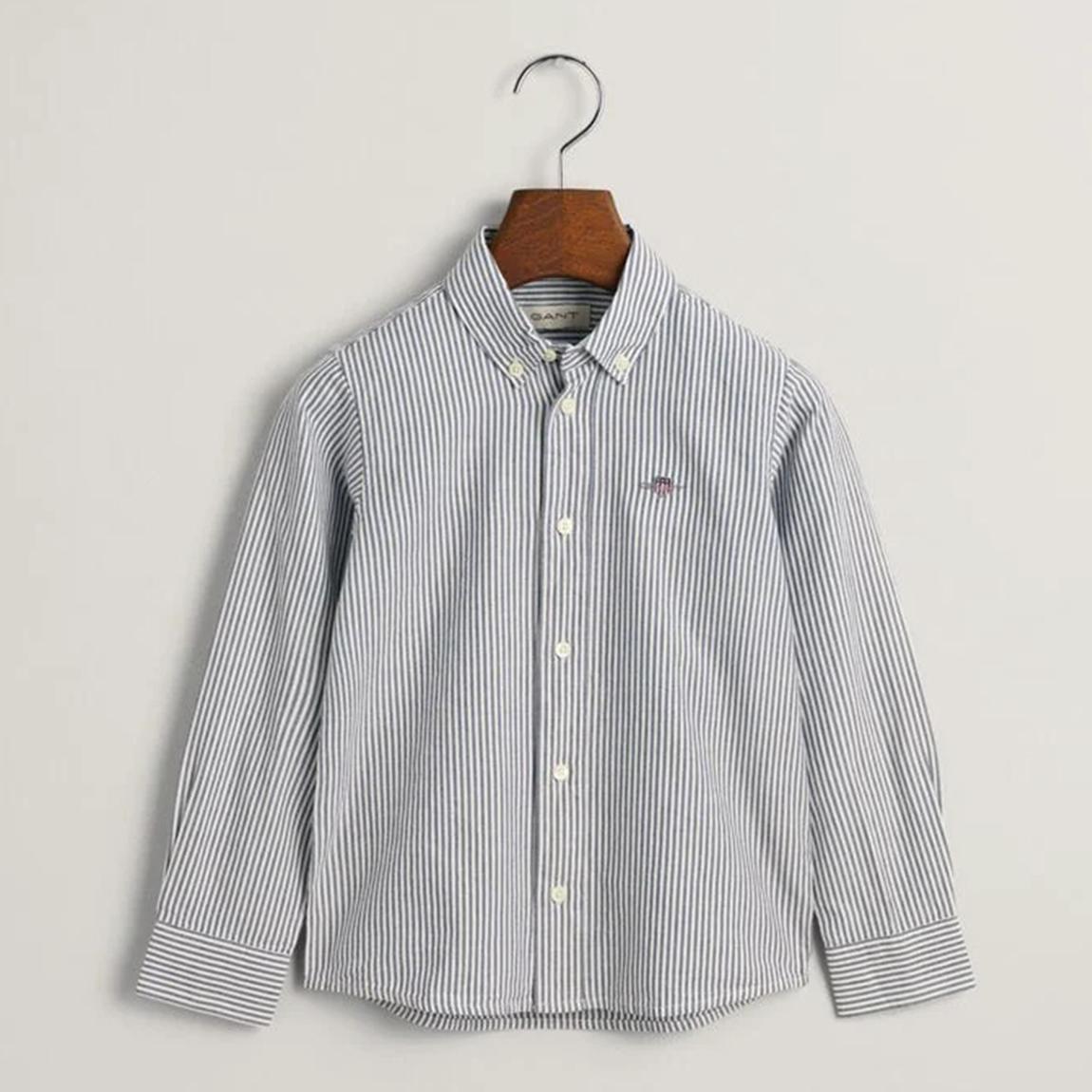 Light Blue Oxford Striped Shield Cotton Shirt main product photo