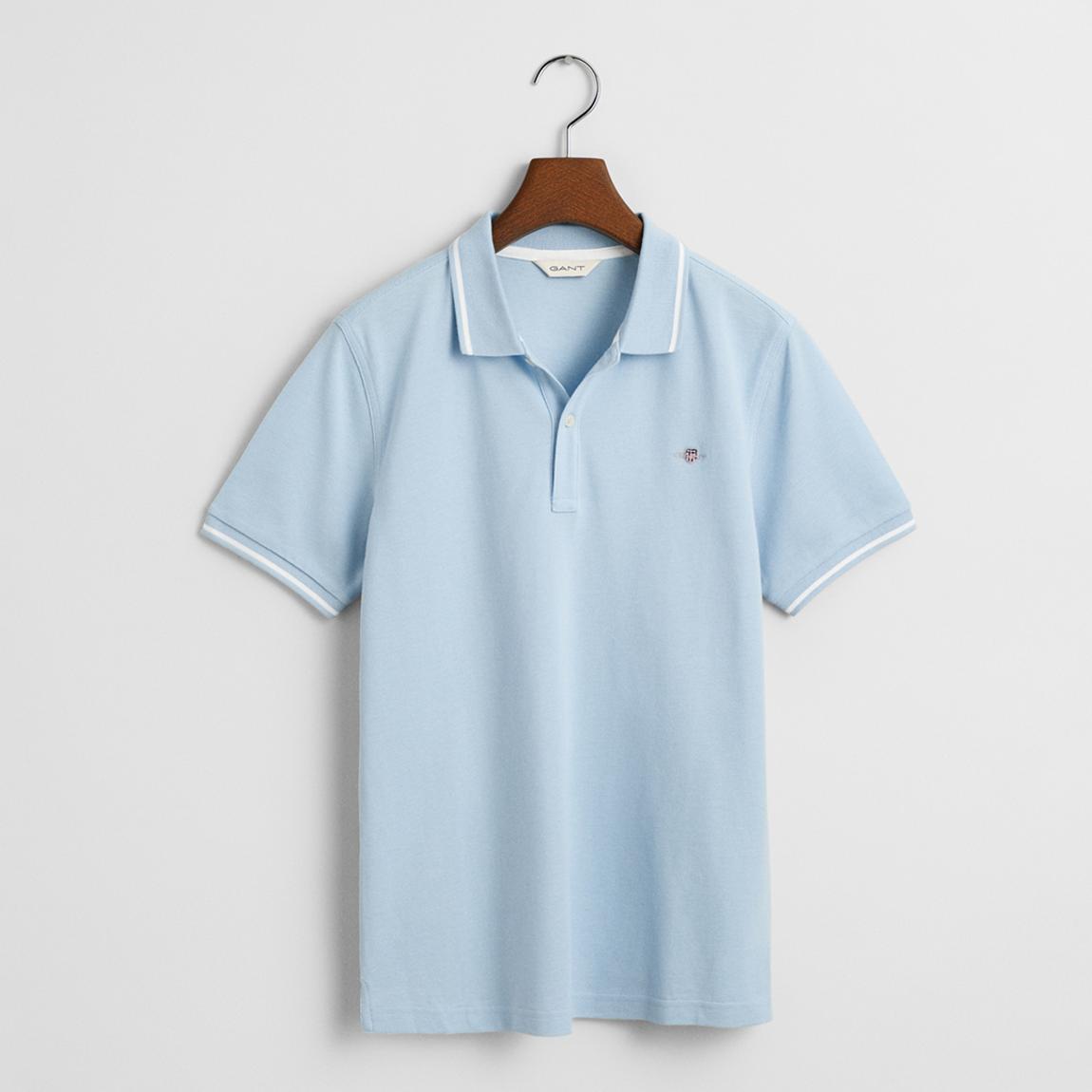 White Contrast Tipping Pique Polo Top main product photo