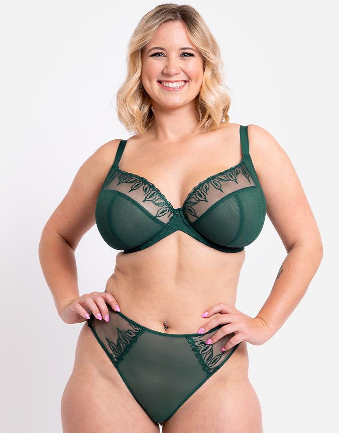 Curvy Kate Flare Full Plunge Side Support Multiway Bra Emerald Sparkle main product photo