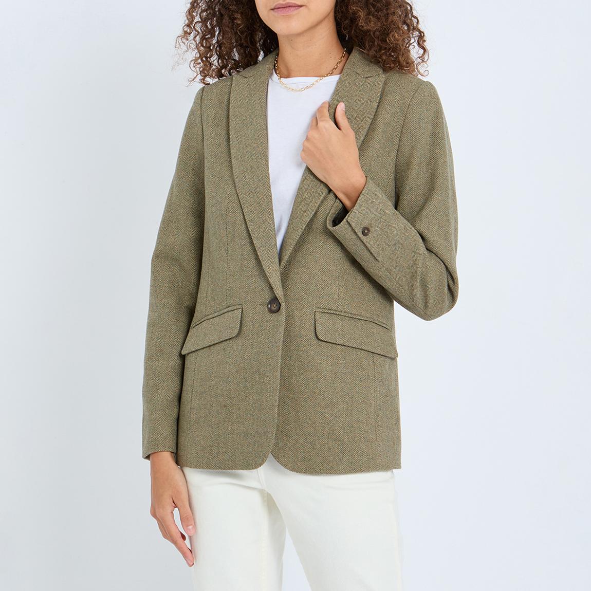 Green Bramble Wool Blend Blazer main product photo