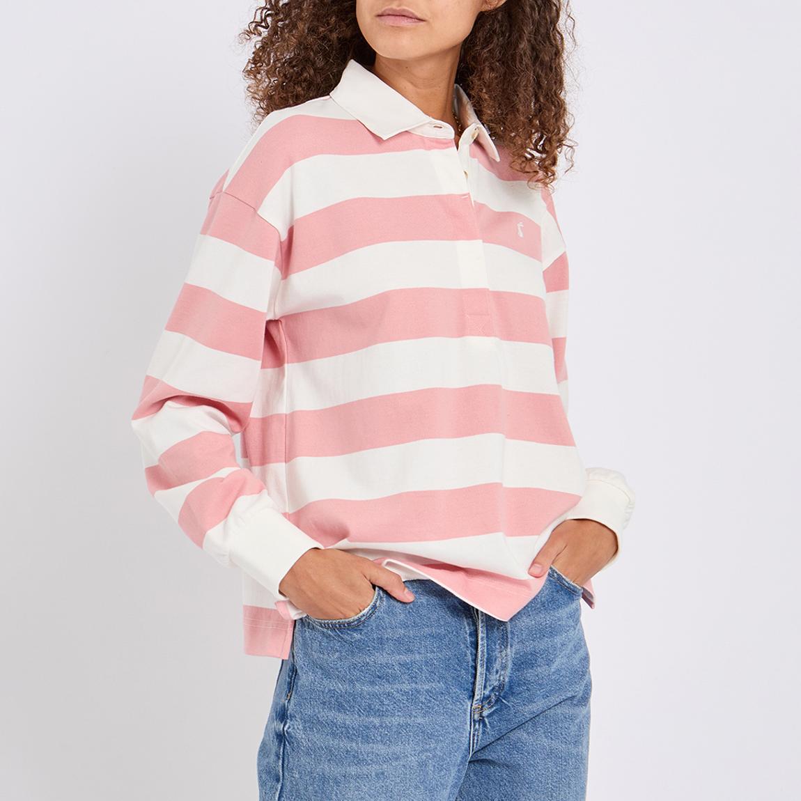 Cream/Pink Stripe Rugby Top main product photo